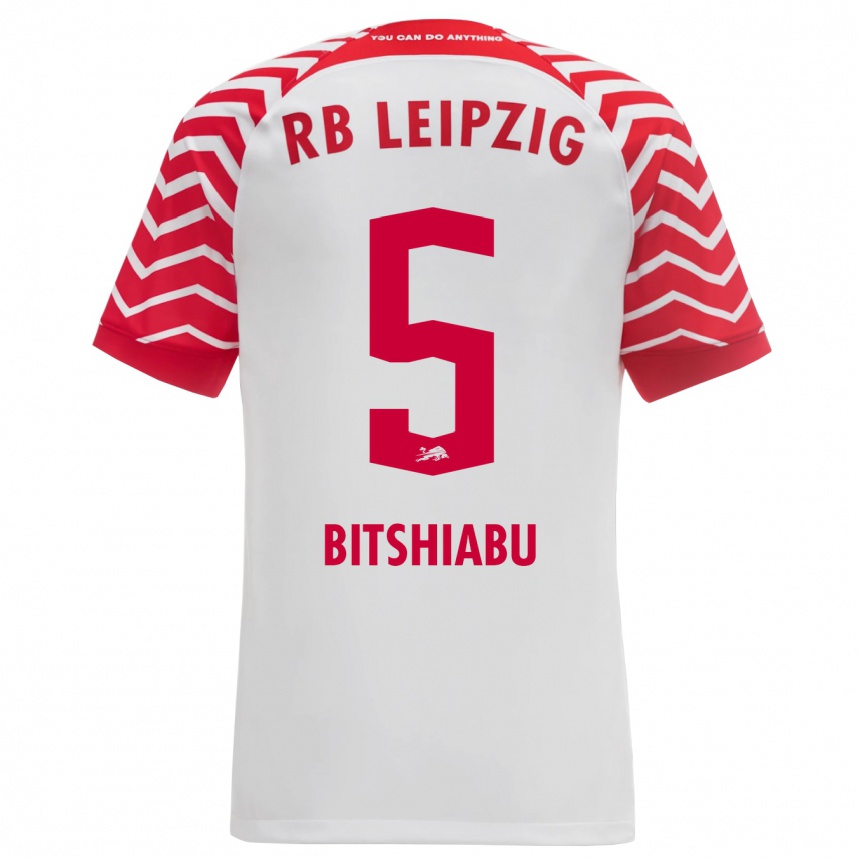 Niño Fútbol Camiseta El Chadaille Bitshiabu #5 Blanco 1ª Equipación 2023/24 México