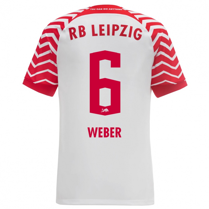 Niño Fútbol Camiseta Samuel Weber #6 Blanco 1ª Equipación 2023/24 México