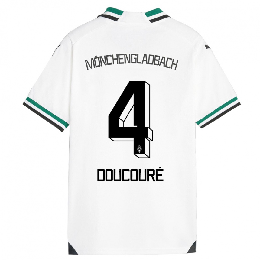 Niño Fútbol Camiseta Mamadou Doucouré #4 Blanco Verde 1ª Equipación 2023/24 México