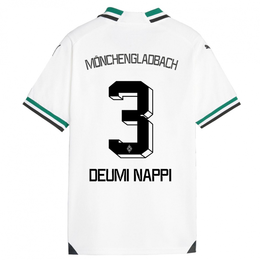 Niño Fútbol Camiseta Dimitrie Deumi Nappi #3 Blanco Verde 1ª Equipación 2023/24 México