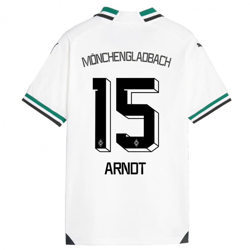 Niño Fútbol Camiseta Leo Arndt #15 Blanco Verde 1ª Equipación 2023/24 México