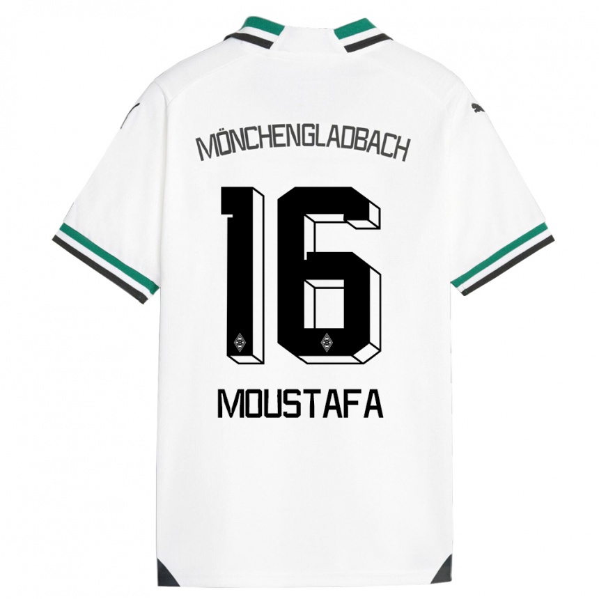 Niño Fútbol Camiseta Moustafa Ashraf Moustafa #16 Blanco Verde 1ª Equipación 2023/24 México