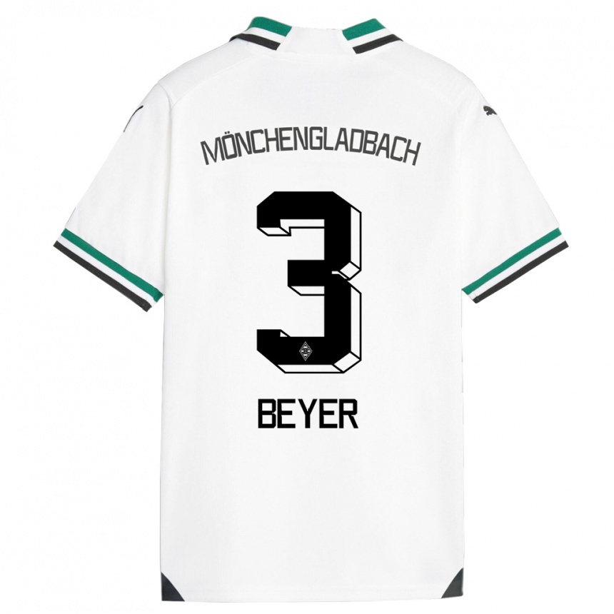 Niño Fútbol Camiseta Pia Beyer #3 Blanco Verde 1ª Equipación 2023/24 México