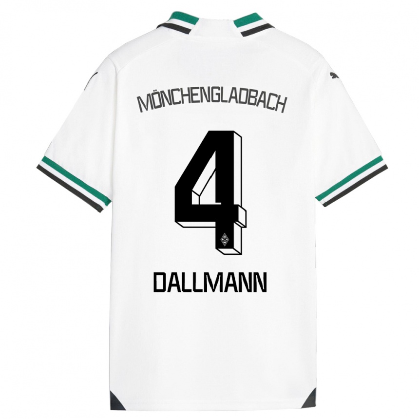 Niño Fútbol Camiseta Jule Dallmann #4 Blanco Verde 1ª Equipación 2023/24 México