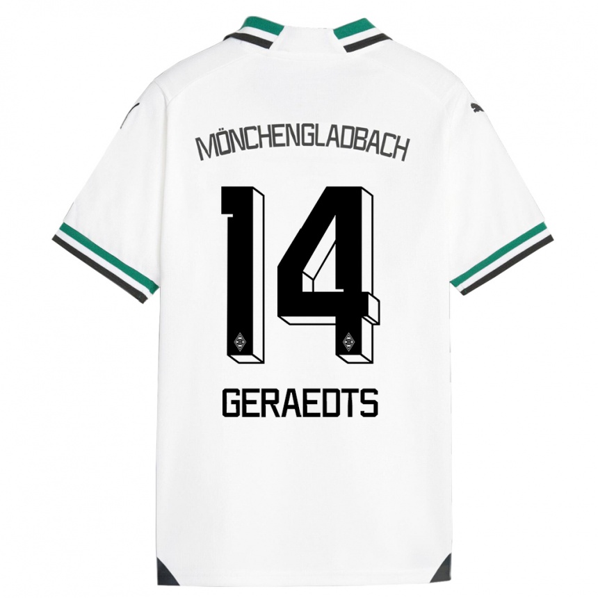 Niño Fútbol Camiseta Kelsey Geraedts #14 Blanco Verde 1ª Equipación 2023/24 México