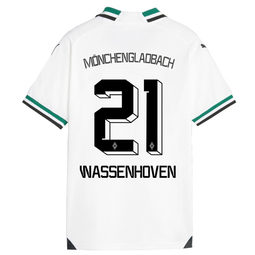 Niño Fútbol Camiseta Michelle Wassenhoven #21 Blanco Verde 1ª Equipación 2023/24 México