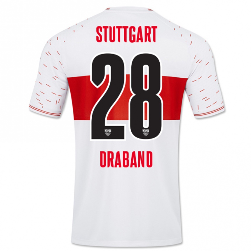 Niño Fútbol Camiseta Dominik Draband #28 Blanco 1ª Equipación 2023/24 México