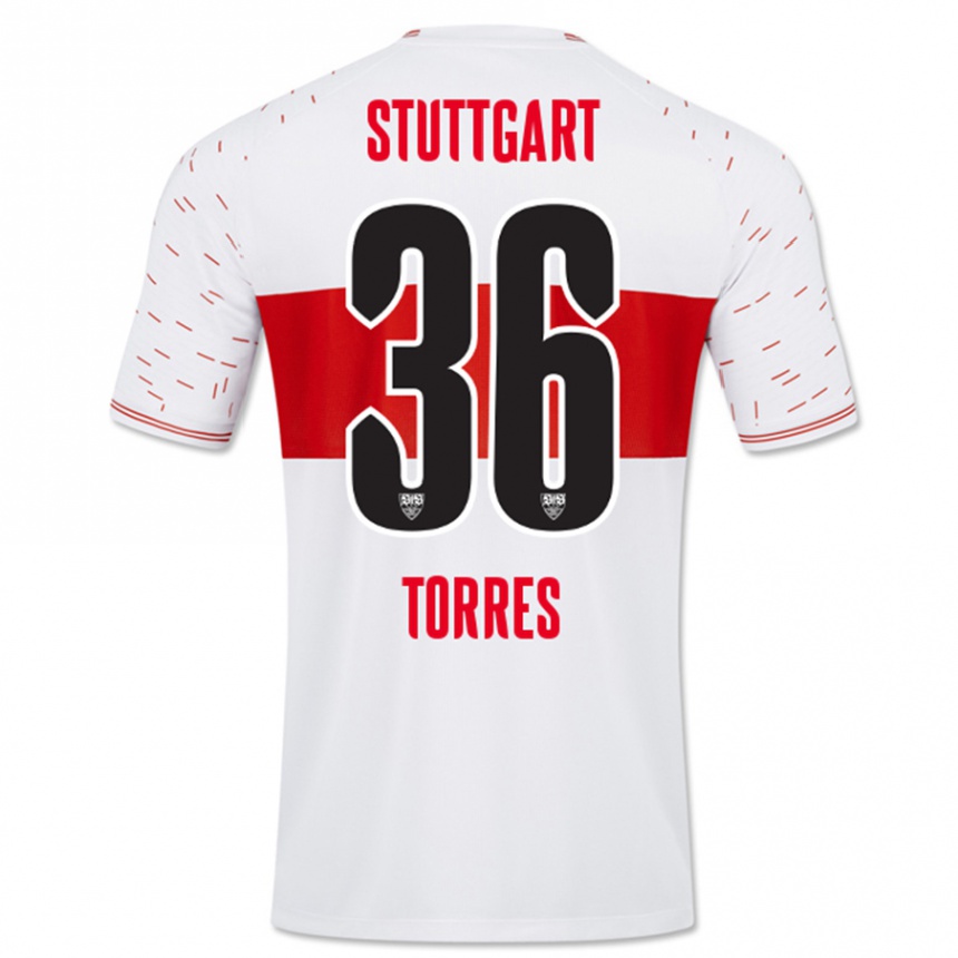 Niño Fútbol Camiseta Yohann Torres #36 Blanco 1ª Equipación 2023/24 México