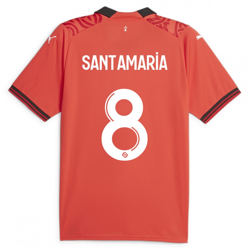 Niño Fútbol Camiseta Baptiste Santamaria #8 Rojo 1ª Equipación 2023/24 México