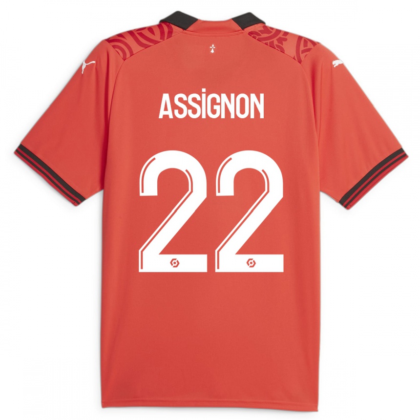 Niño Fútbol Camiseta Lorenz Assignon #22 Rojo 1ª Equipación 2023/24 México