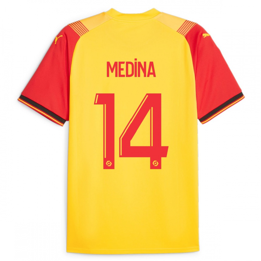 Niño Fútbol Camiseta Facundo Medina #14 Amarillo 1ª Equipación 2023/24 México