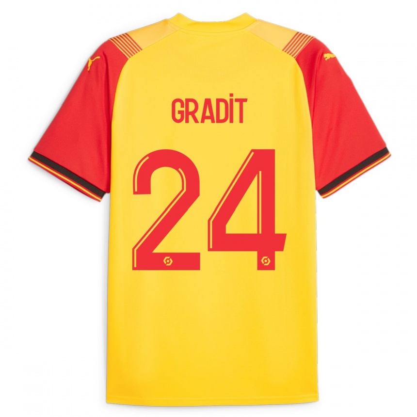 Niño Fútbol Camiseta Jonathan Gradit #24 Amarillo 1ª Equipación 2023/24 México