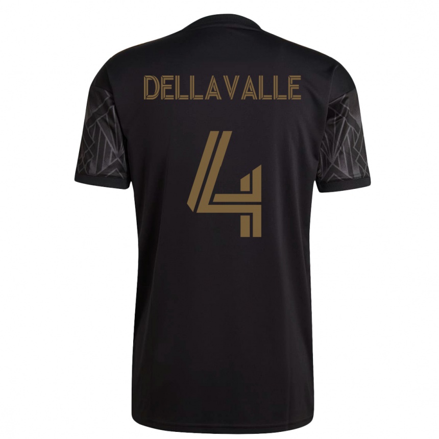 Niño Fútbol Camiseta Lorenzo Dellavalle #4 Negro 1ª Equipación 2023/24 México