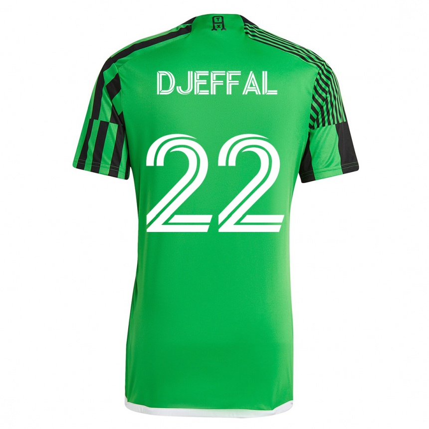 Niño Fútbol Camiseta Sofiane Djeffal #22 Verde Negro 1ª Equipación 2023/24 México