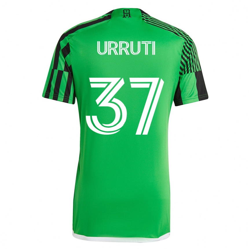 Niño Fútbol Camiseta Maximiliano Urruti #37 Verde Negro 1ª Equipación 2023/24 México