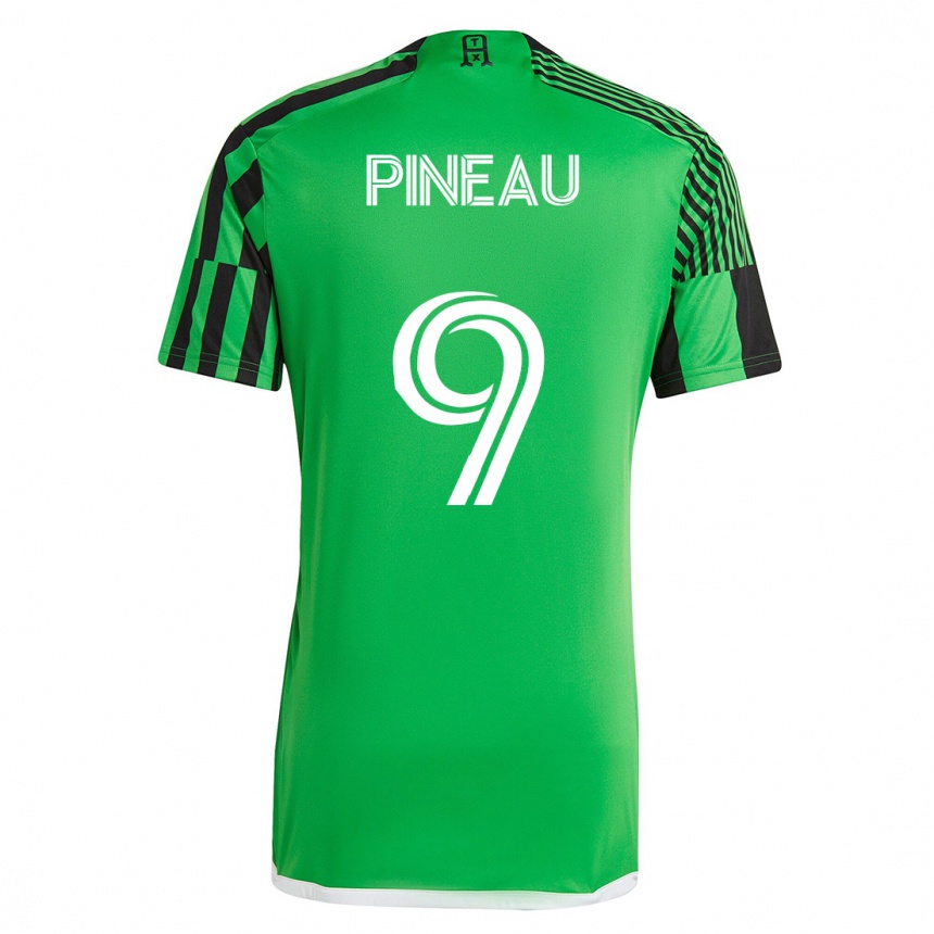 Niño Fútbol Camiseta Sebastien Pineau #9 Verde Negro 1ª Equipación 2023/24 México