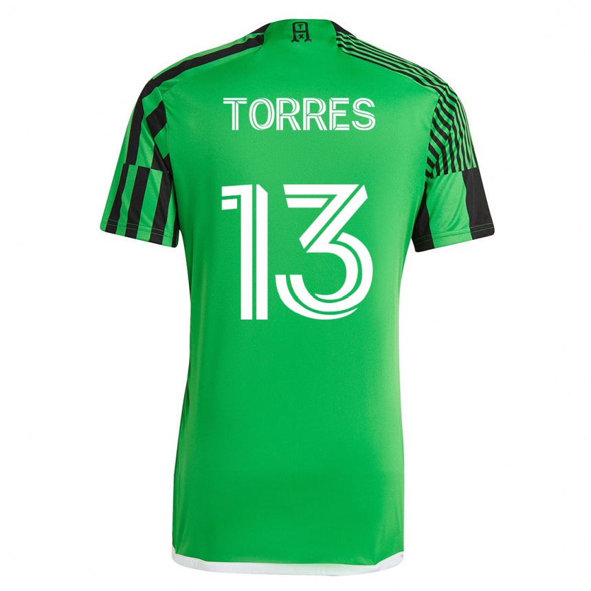 Niño Fútbol Camiseta Leo Torres #13 Verde Negro 1ª Equipación 2023/24 México