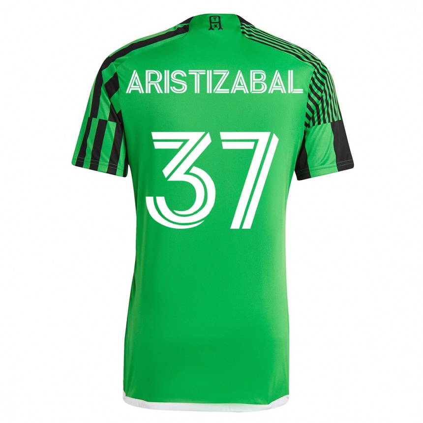 Niño Fútbol Camiseta Nicolas Aristizabal #37 Verde Negro 1ª Equipación 2023/24 México