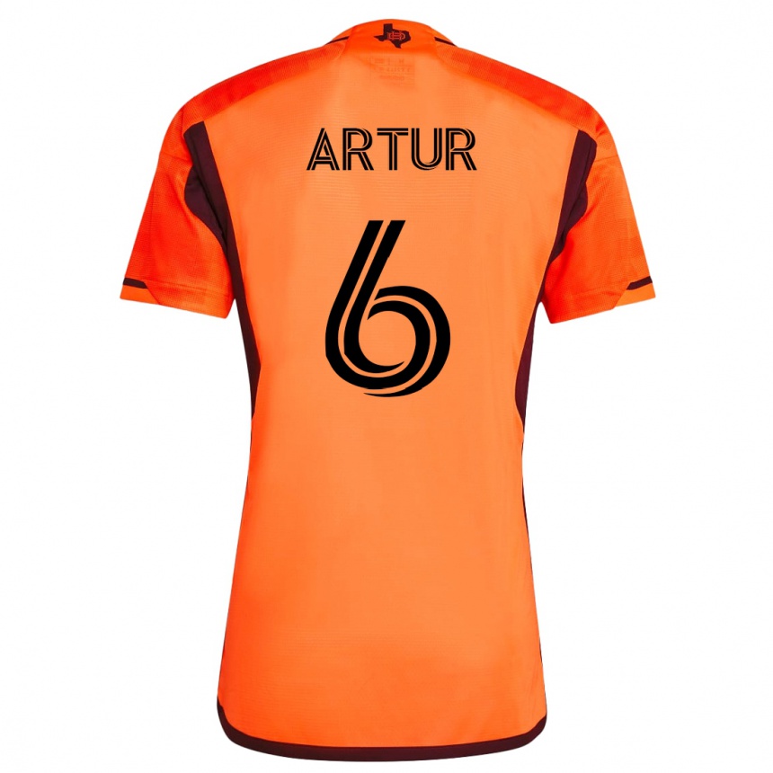 Niño Fútbol Camiseta Artur #6 Naranja 1ª Equipación 2023/24 México