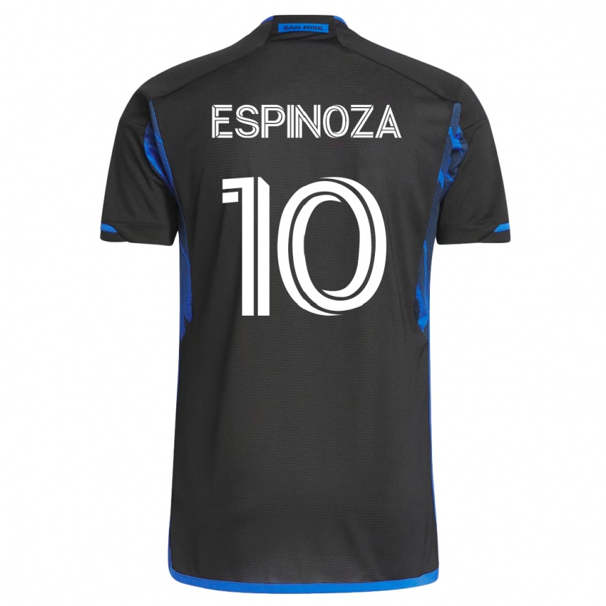Niño Fútbol Camiseta Cristian Espinoza #10 Azul Negro 1ª Equipación 2023/24 México