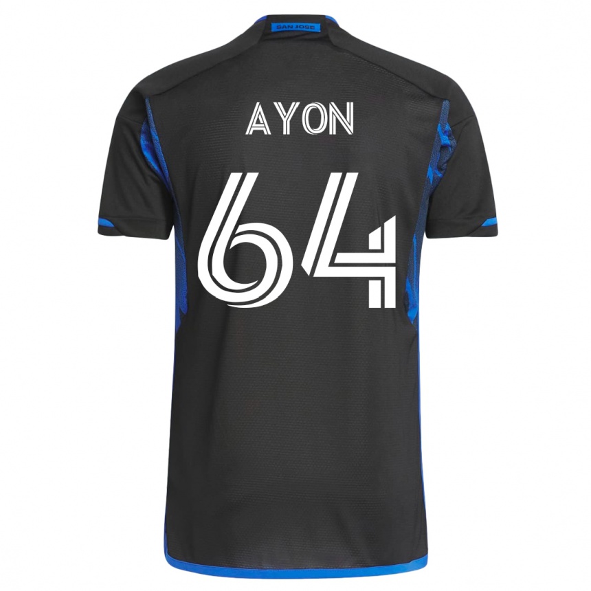 Niño Fútbol Camiseta Jerry Ayon #64 Azul Negro 1ª Equipación 2023/24 México