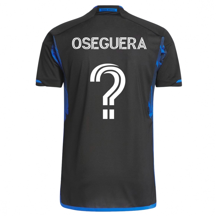 Niño Fútbol Camiseta Kevin Oseguera #0 Azul Negro 1ª Equipación 2023/24 México