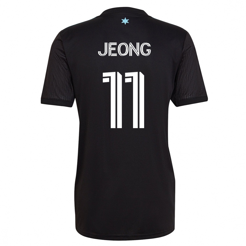 Niño Fútbol Camiseta Sang-Bin Jeong #11 Negro 1ª Equipación 2023/24 México
