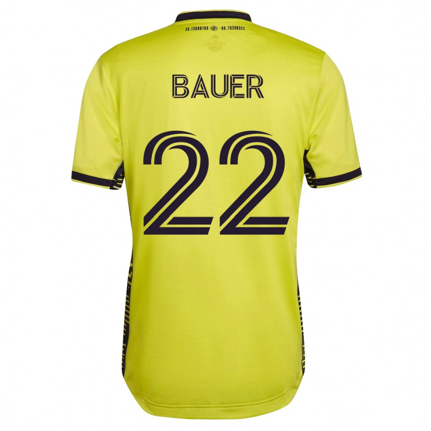 Niño Fútbol Camiseta Josh Bauer #22 Amarillo 1ª Equipación 2023/24 México