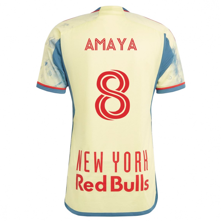 Niño Fútbol Camiseta Frankie Amaya #8 Amarillo 1ª Equipación 2023/24 México