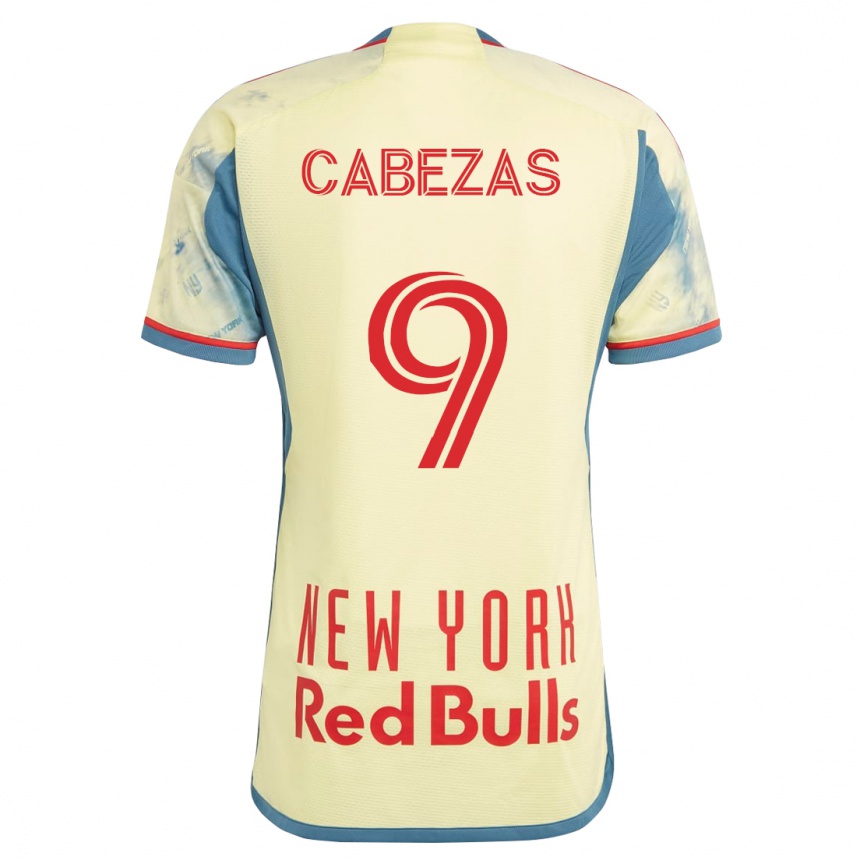Niño Fútbol Camiseta Jorge Cabezas #9 Amarillo 1ª Equipación 2023/24 México
