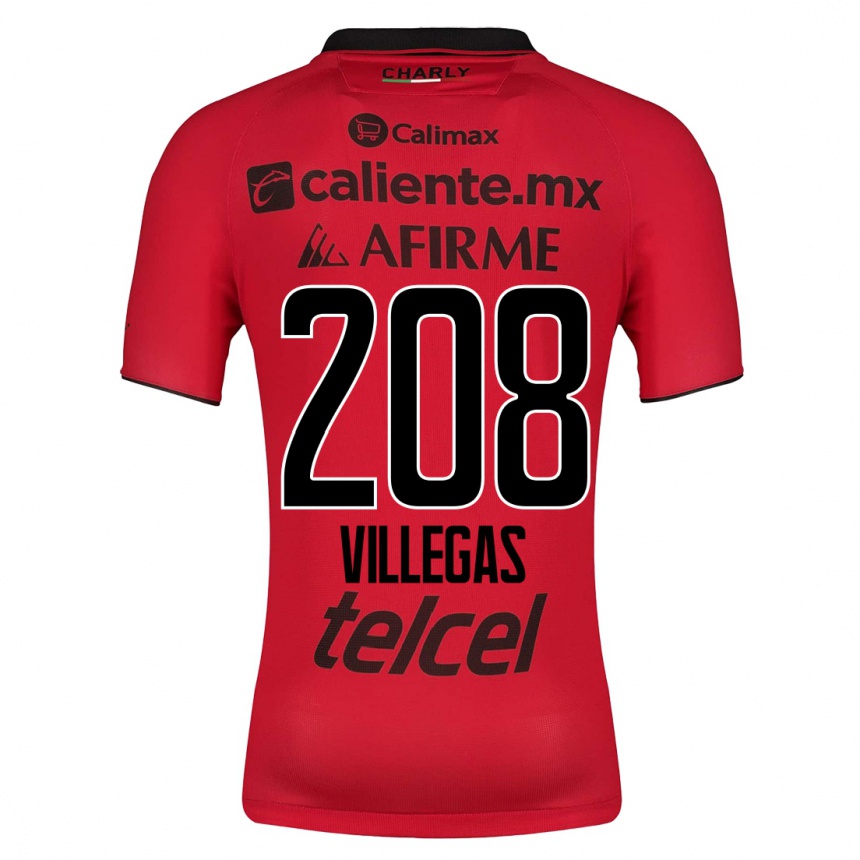 Niño Fútbol Camiseta Óscar Villegas #208 Rojo 1ª Equipación 2023/24 México