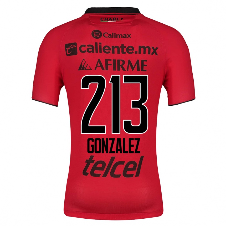 Niño Fútbol Camiseta Óscar González #213 Rojo 1ª Equipación 2023/24 México