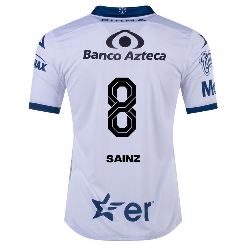 Niño Fútbol Camiseta María Sainz #8 Blanco 1ª Equipación 2023/24 México