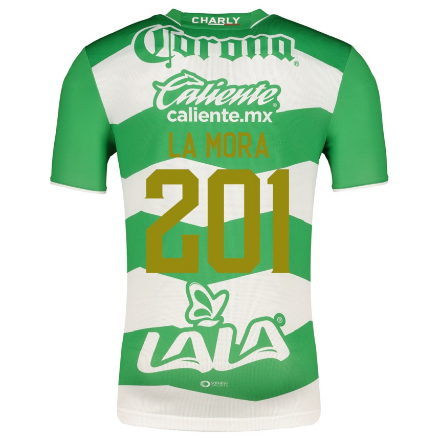 Niño Fútbol Camiseta Luis De La Mora #201 Verde 1ª Equipación 2023/24 México