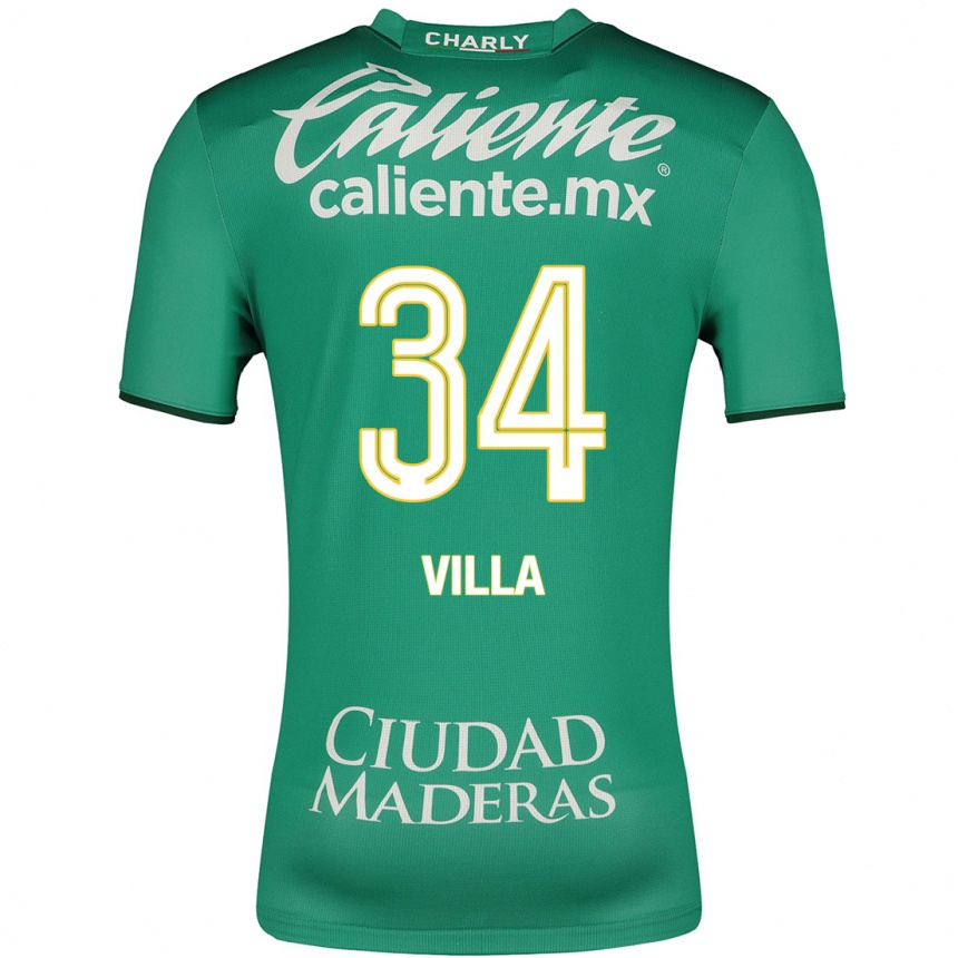 Niño Fútbol Camiseta Óscar Villa #34 Verde 1ª Equipación 2023/24 México