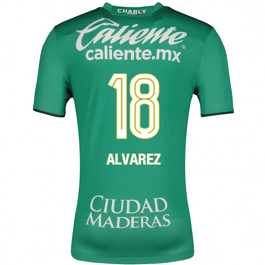 Niño Fútbol Camiseta Yazmin Álvarez #18 Verde 1ª Equipación 2023/24 México