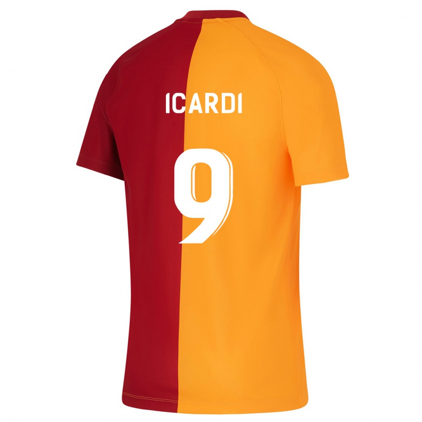 Niño Fútbol Camiseta Mauro Icardi #9 Naranja 1ª Equipación 2023/24 México