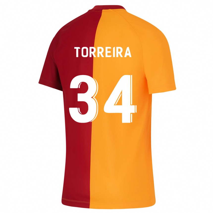 Niño Fútbol Camiseta Lucas Torreira #34 Naranja 1ª Equipación 2023/24 México