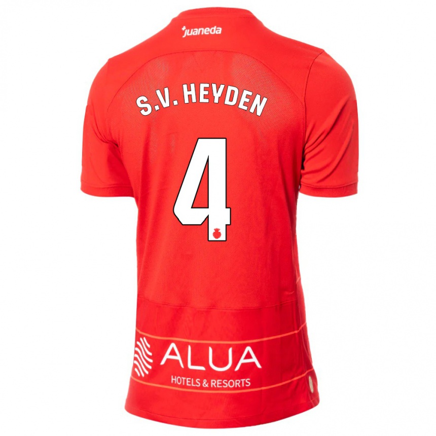 Niño Fútbol Camiseta Siebe Van Der Heyden #4 Rojo 1ª Equipación 2023/24 México