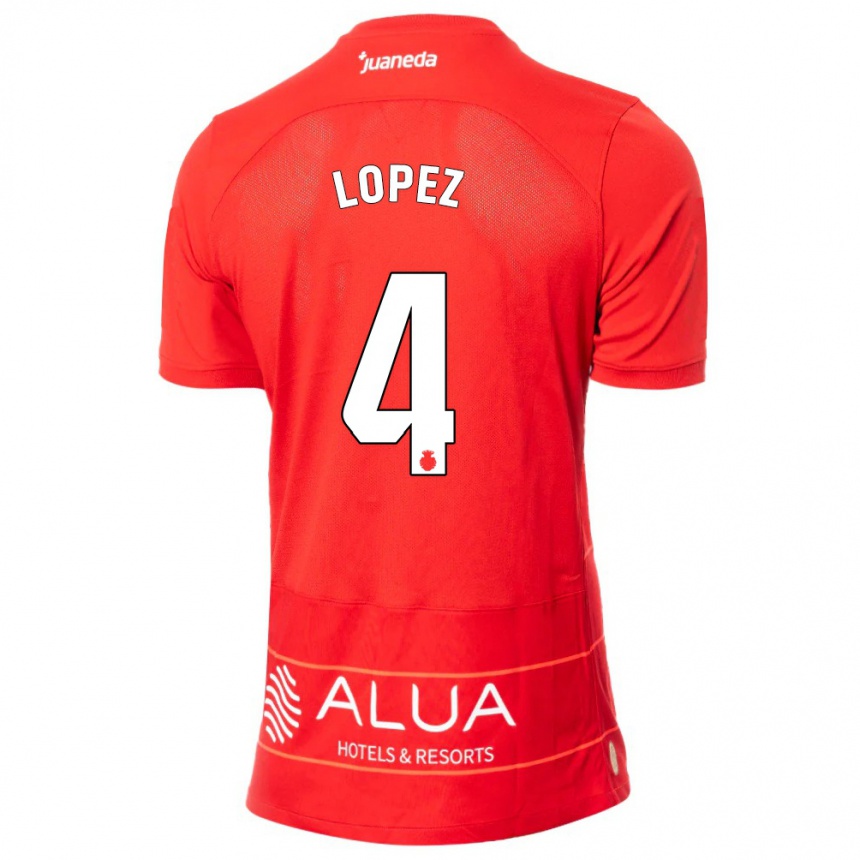 Niño Fútbol Camiseta David López #4 Rojo 1ª Equipación 2023/24 México