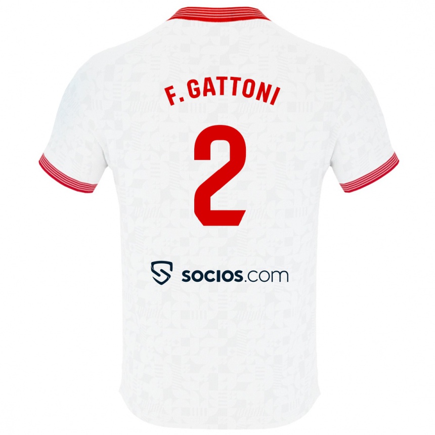 Niño Fútbol Camiseta Federico Gattoni #2 Blanco 1ª Equipación 2023/24 México