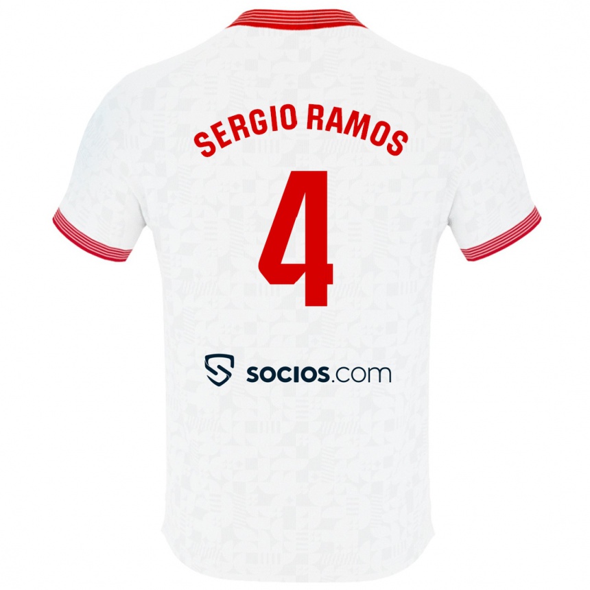 Niño Fútbol Camiseta Sergio Ramos #4 Blanco 1ª Equipación 2023/24 México
