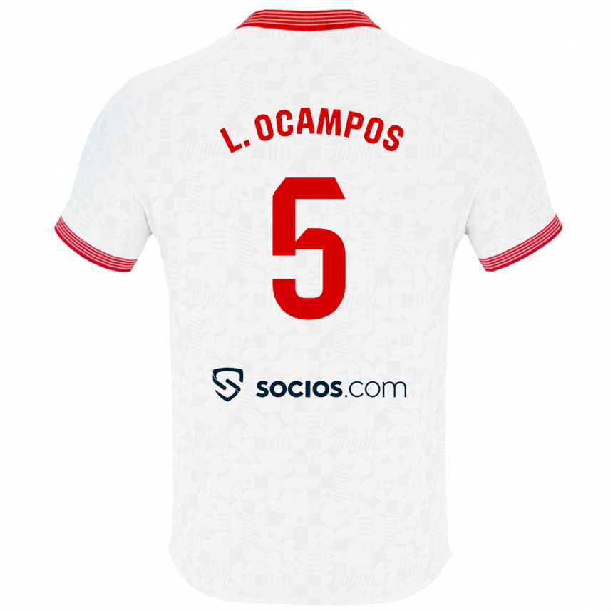 Niño Fútbol Camiseta Lucas Ocampos #5 Blanco 1ª Equipación 2023/24 México