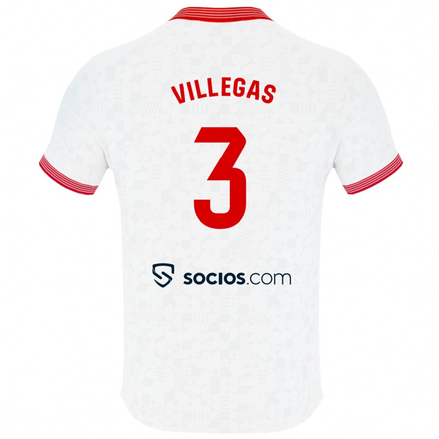 Niño Fútbol Camiseta Juancho Villegas #3 Blanco 1ª Equipación 2023/24 México