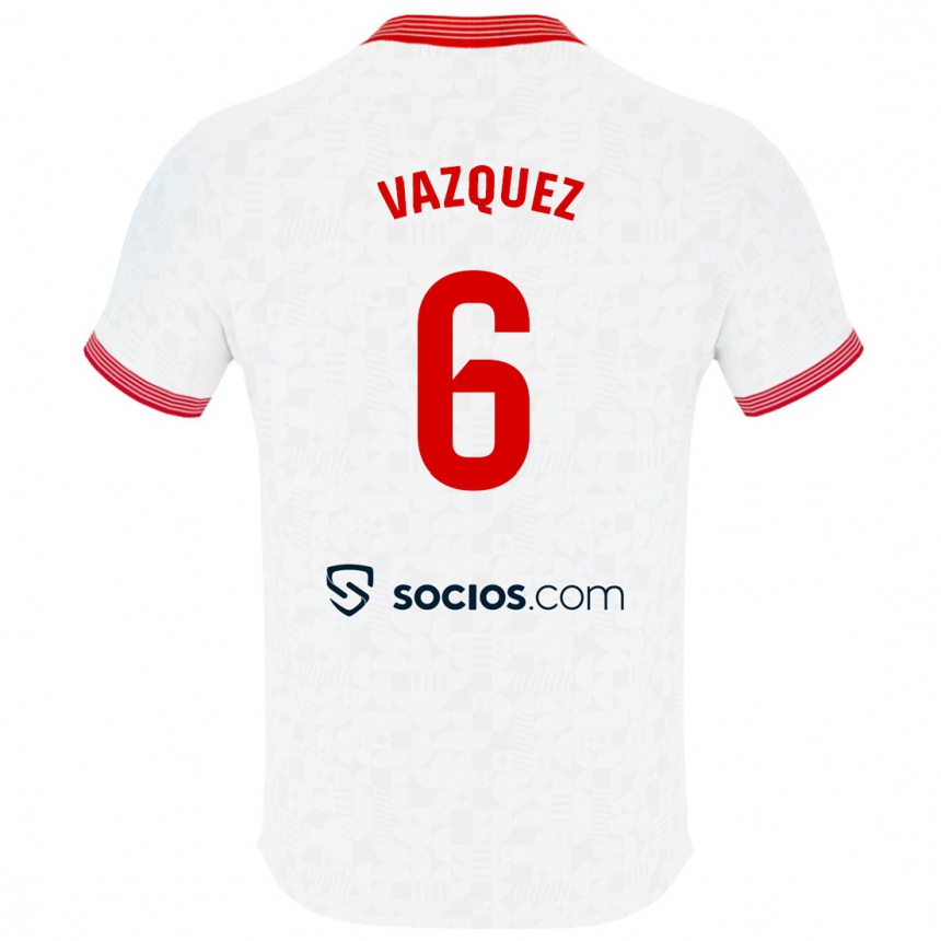 Niño Fútbol Camiseta Manolo Vázquez #6 Blanco 1ª Equipación 2023/24 México