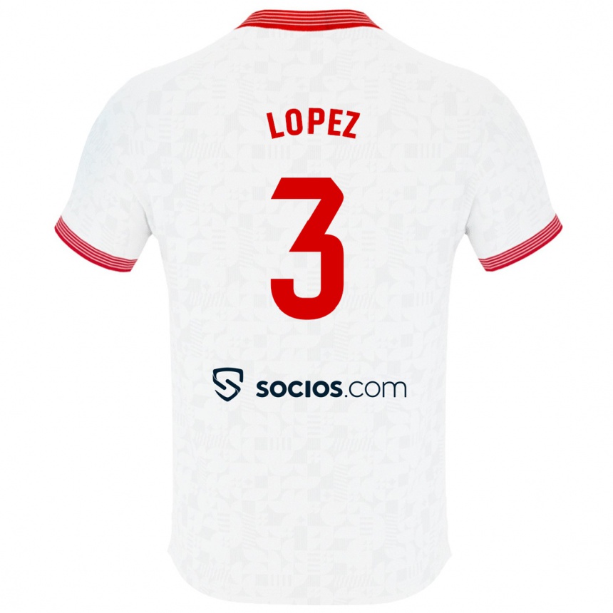 Niño Fútbol Camiseta David López #3 Blanco 1ª Equipación 2023/24 México