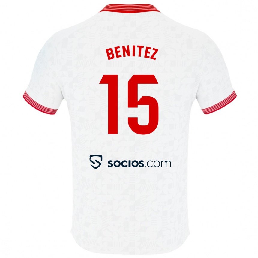 Niño Fútbol Camiseta Emilio Benítez #15 Blanco 1ª Equipación 2023/24 México