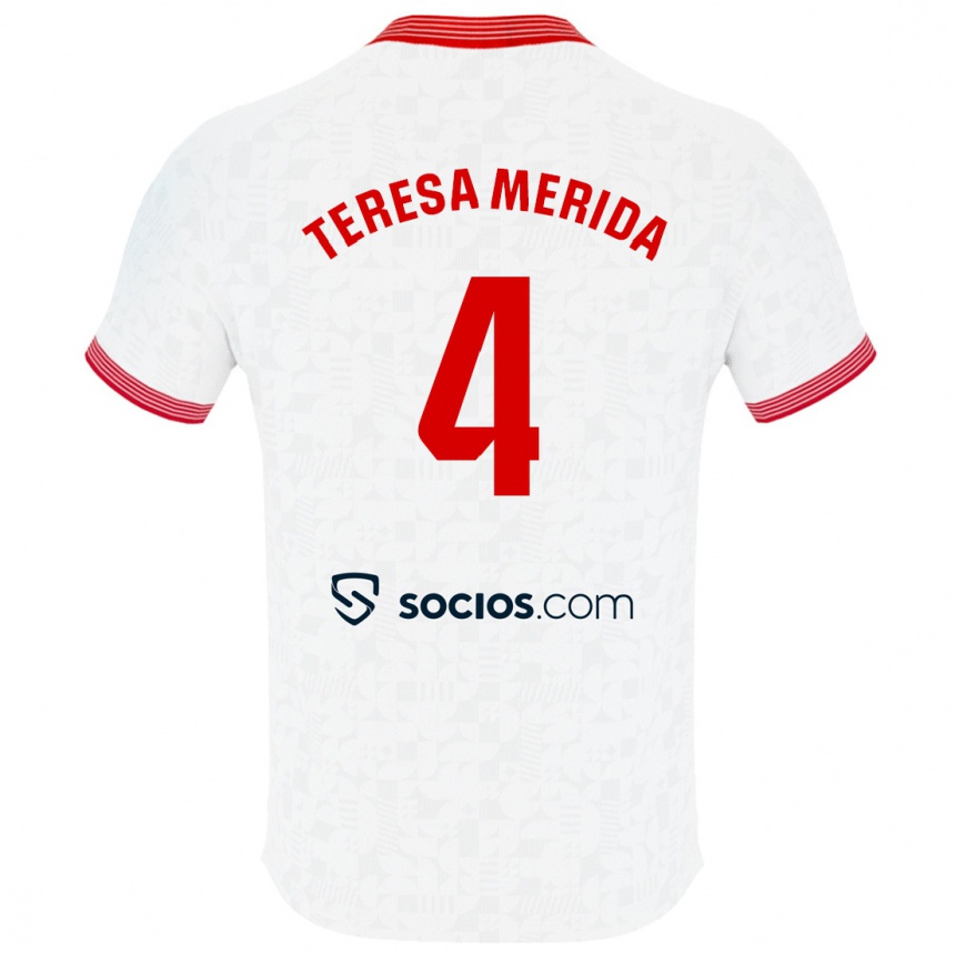 Niño Fútbol Camiseta Teresa Merida #4 Blanco 1ª Equipación 2023/24 México