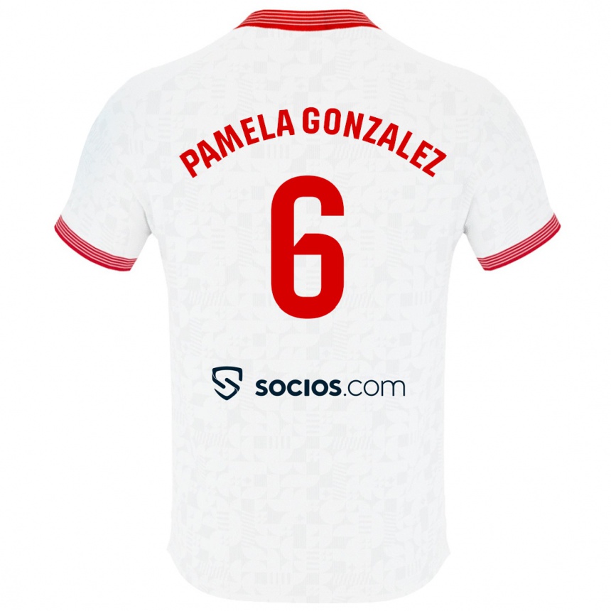 Niño Fútbol Camiseta Cinthia Pamela González Medina #6 Blanco 1ª Equipación 2023/24 México