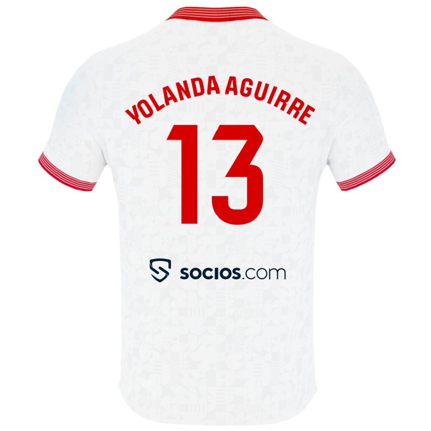 Niño Fútbol Camiseta Yolanda Aguirre Gutiérrez #13 Blanco 1ª Equipación 2023/24 México